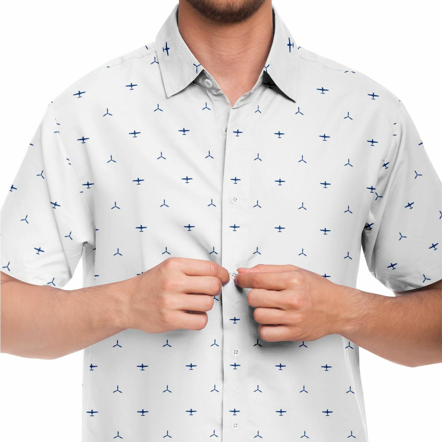 SR-22 and Prop Short Sleeve Button Down Shirt #63 and white