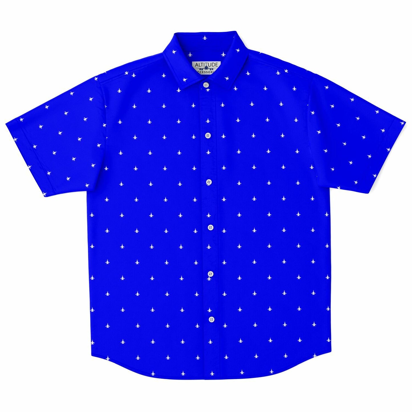 F-14 #14 and white Short Sleeve Button Down Shirt