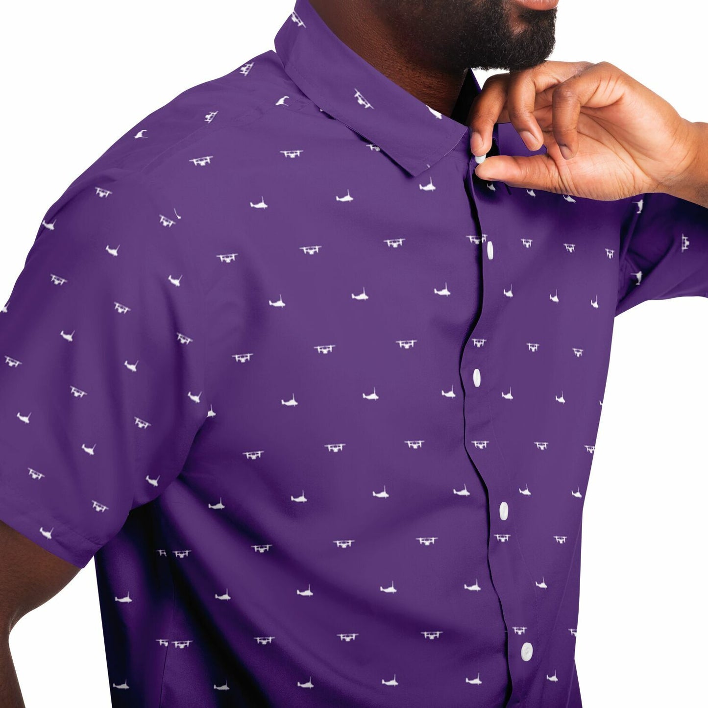 VMM-364 'Alternating Osprey' Purple Fox Mens Button Down Shirt