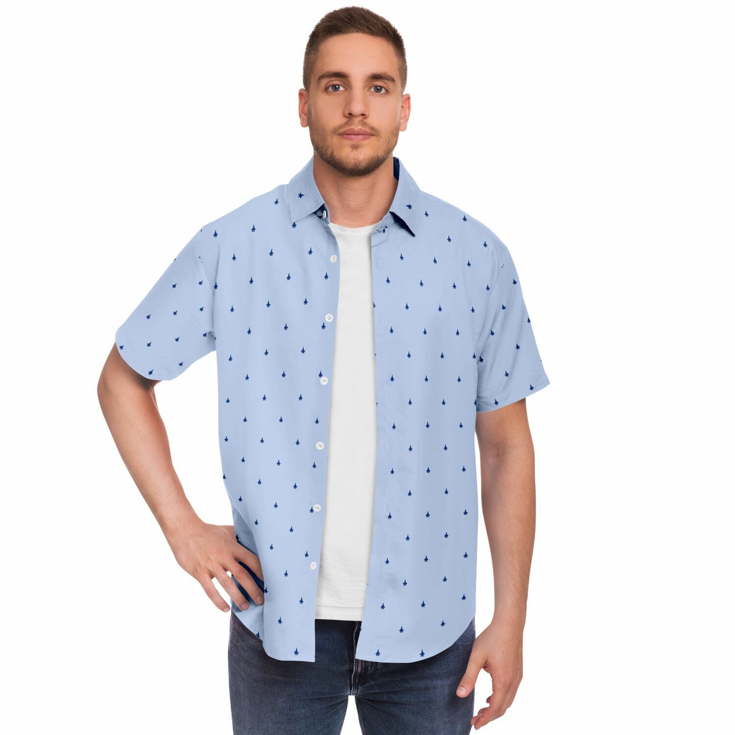 F-35B #23 and #63 jets no stroke Short Sleeve Button Down Shirt - AOP