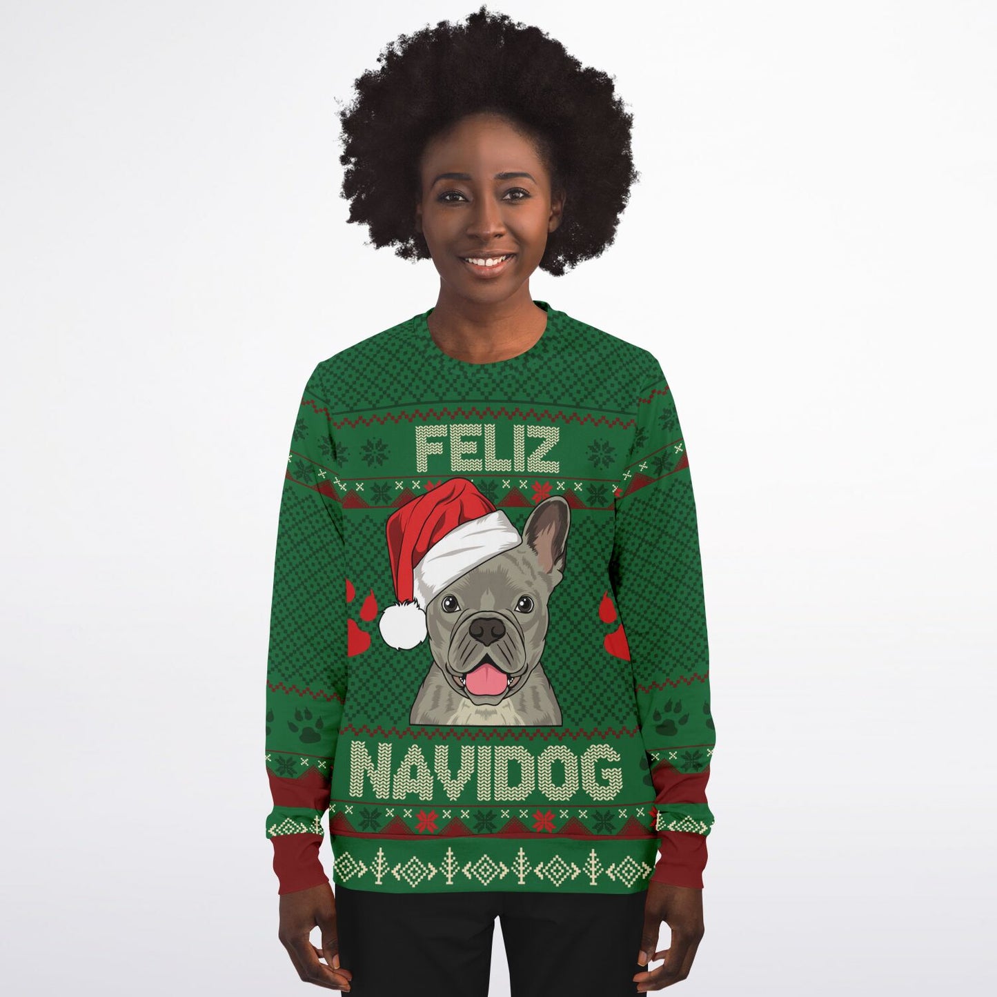 Feliz Navidog - French Bulldog Ugly Christmas Sweatshirt