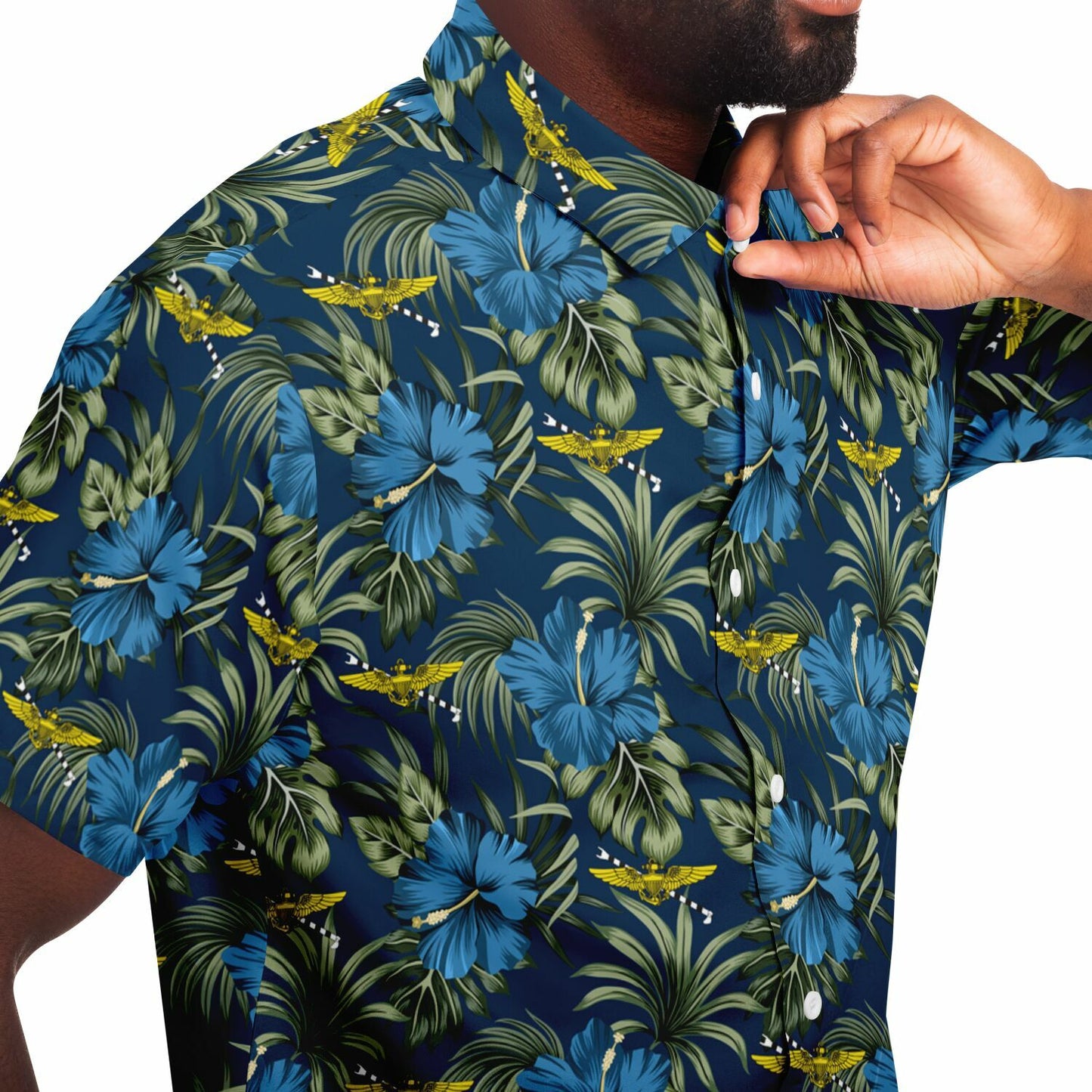 Tailhook 2024 PILOT Blue Flowers Hawaiian Short Sleeve Button Down Shirt