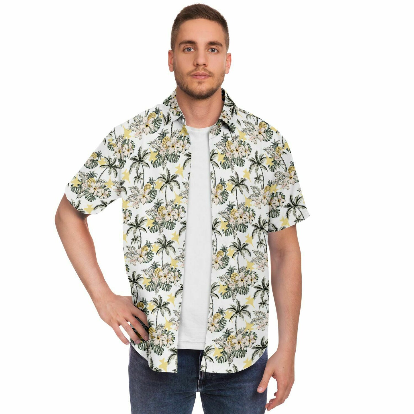 Sidney Cross XL Growler classy Hawaiian Short Sleeve Button Down Shirt - AOP