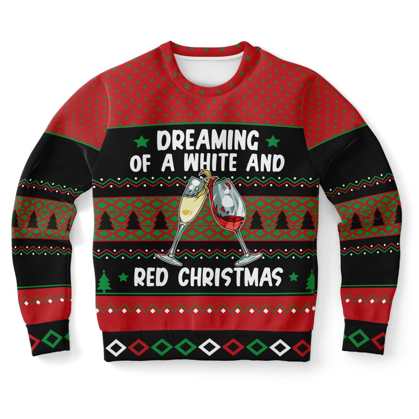 White and Red Christmas Ugly Christmas Sweatshirt