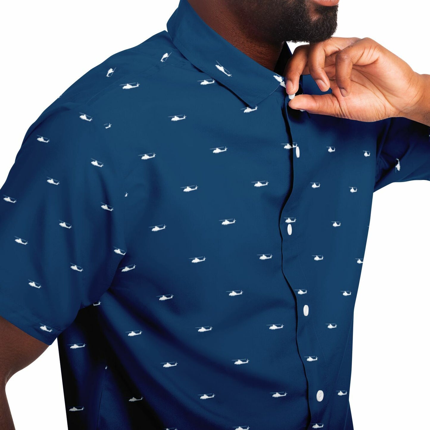 UH-1Y stroked Elethia Green medium Short Sleeve Button Down Shirt