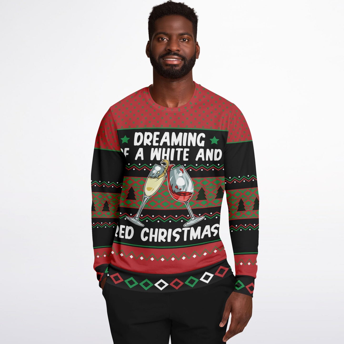 White and Red Christmas Ugly Christmas Sweatshirt