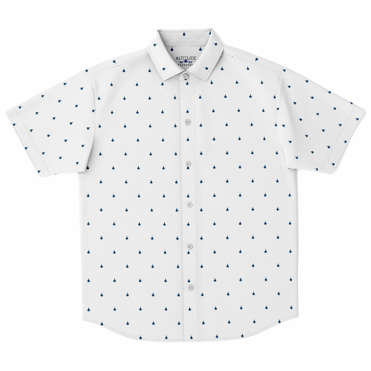 F-22 white with #64 jets Short Sleeve Button Down Shirt