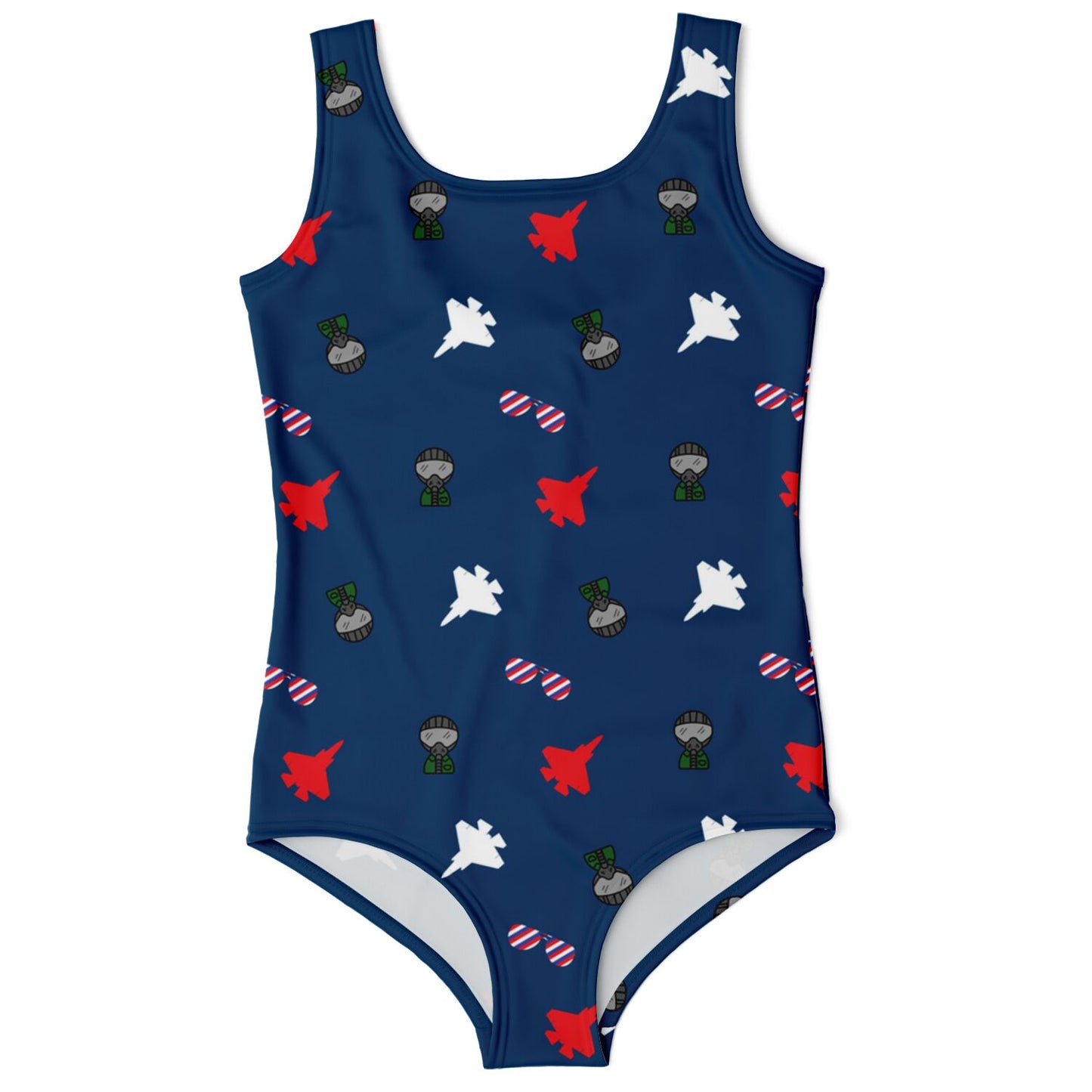 Jenna Grant XS F-35C lil fighter girls swimsuit Kids One-Piece Swimsuit -