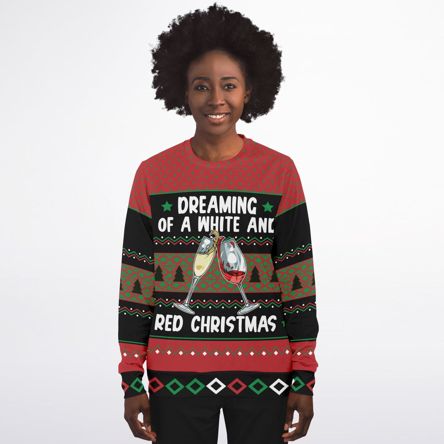 White and Red Christmas Ugly Christmas Sweatshirt