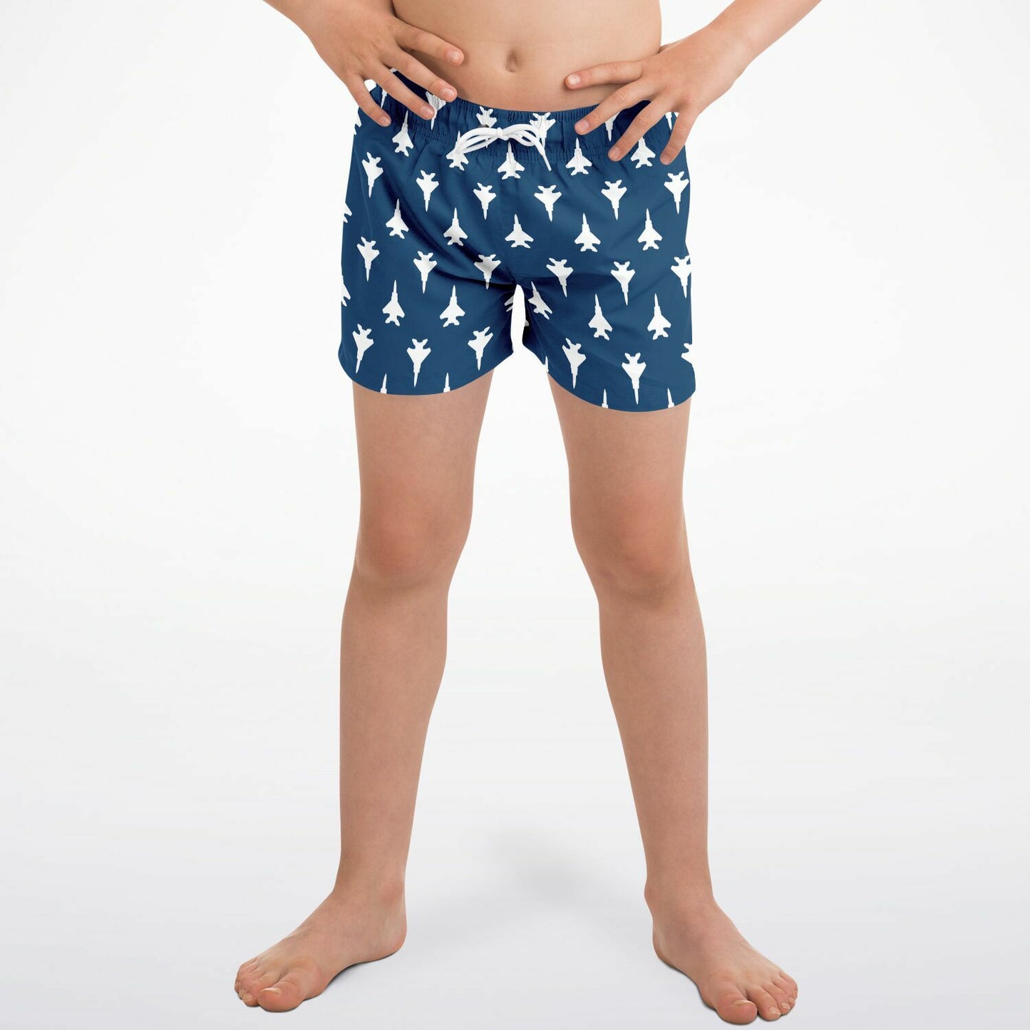F-15C #64 and white Kids Swim Trunks - AOP