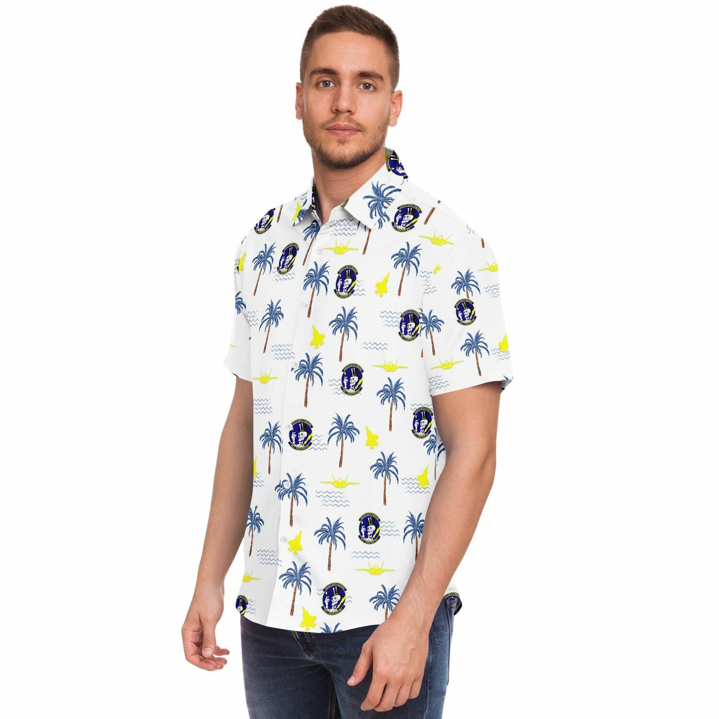 96th FS no order sample Short Sleeve Button Down Shirt - AOP