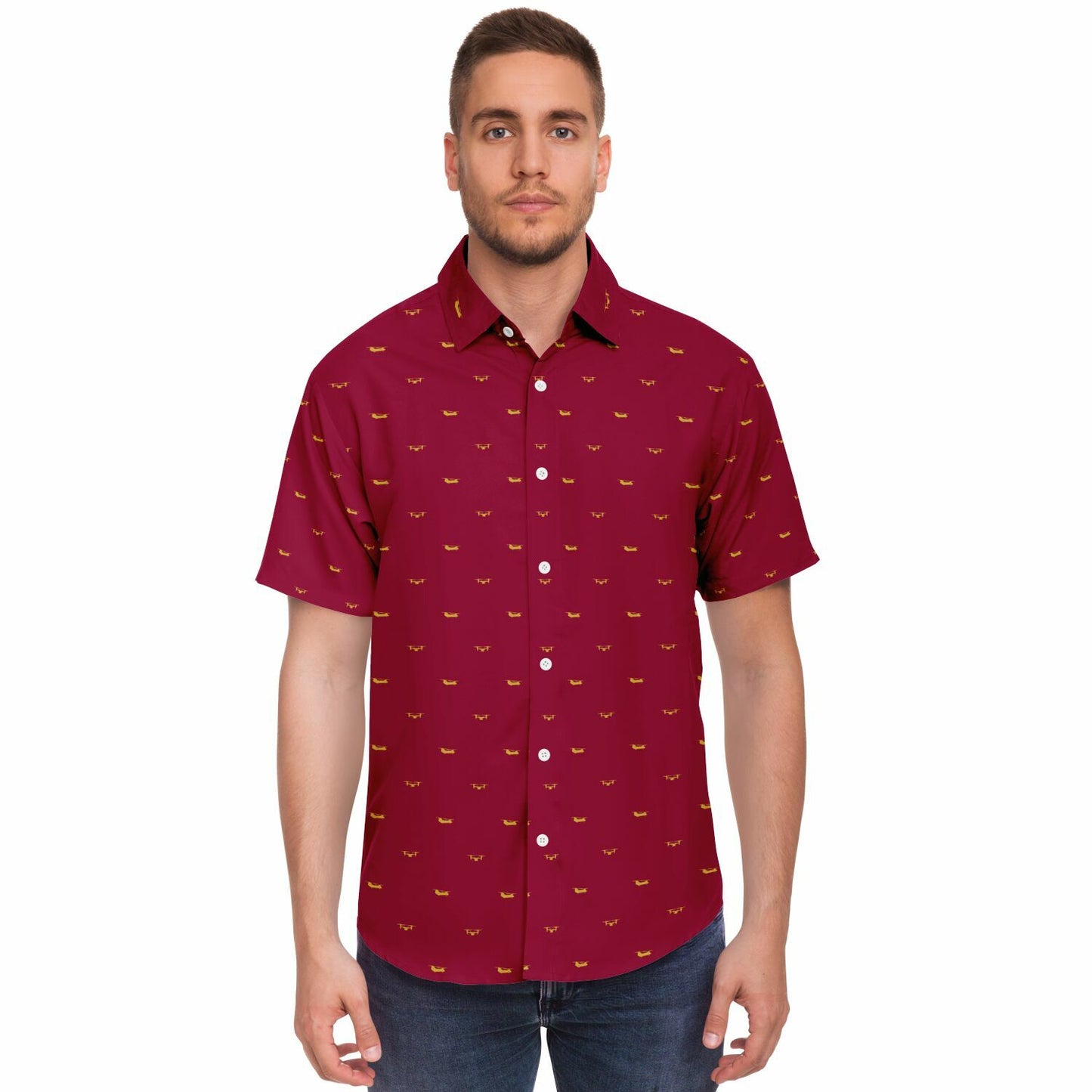 USMC Osprey AND CH-46 Short Sleeve Button Down Shirt - AOP