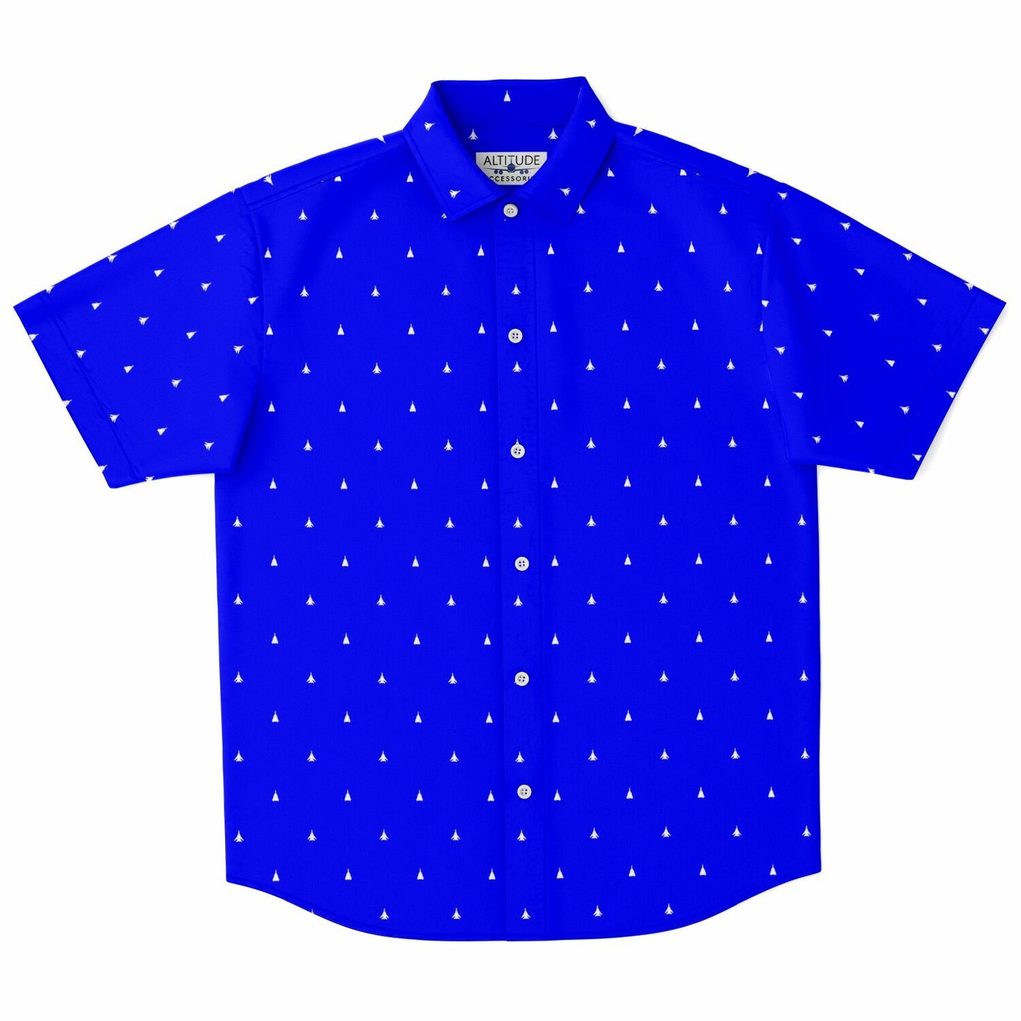 F-14 (2Plane) #14 and white Short Sleeve Button Down Shirt