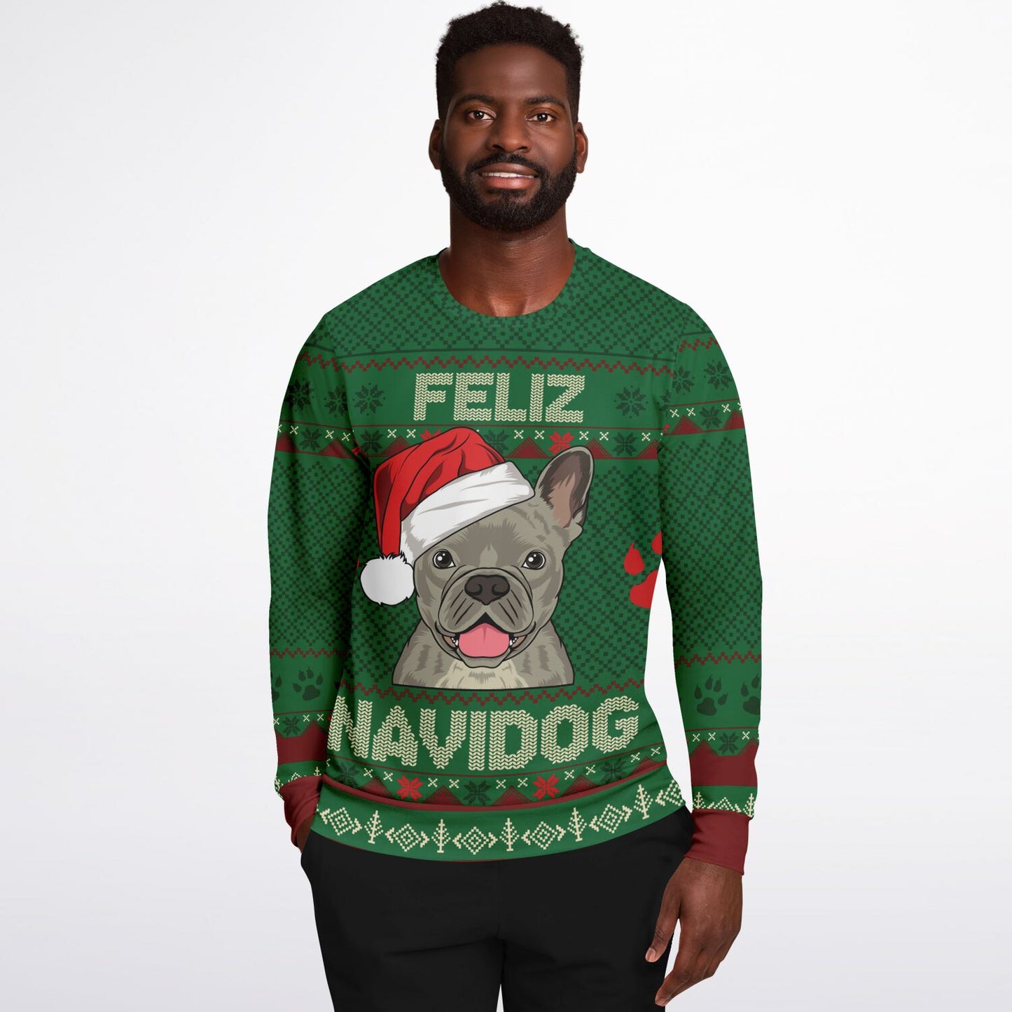 Feliz Navidog - French Bulldog Ugly Christmas Sweatshirt