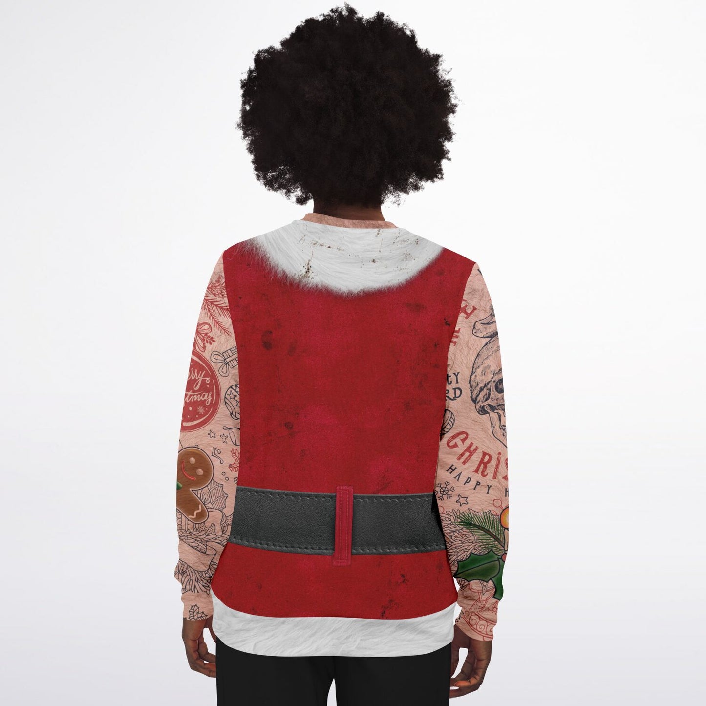 Sleeves Bad Santa - Caucasian Ugly Christmas Sweatshirt