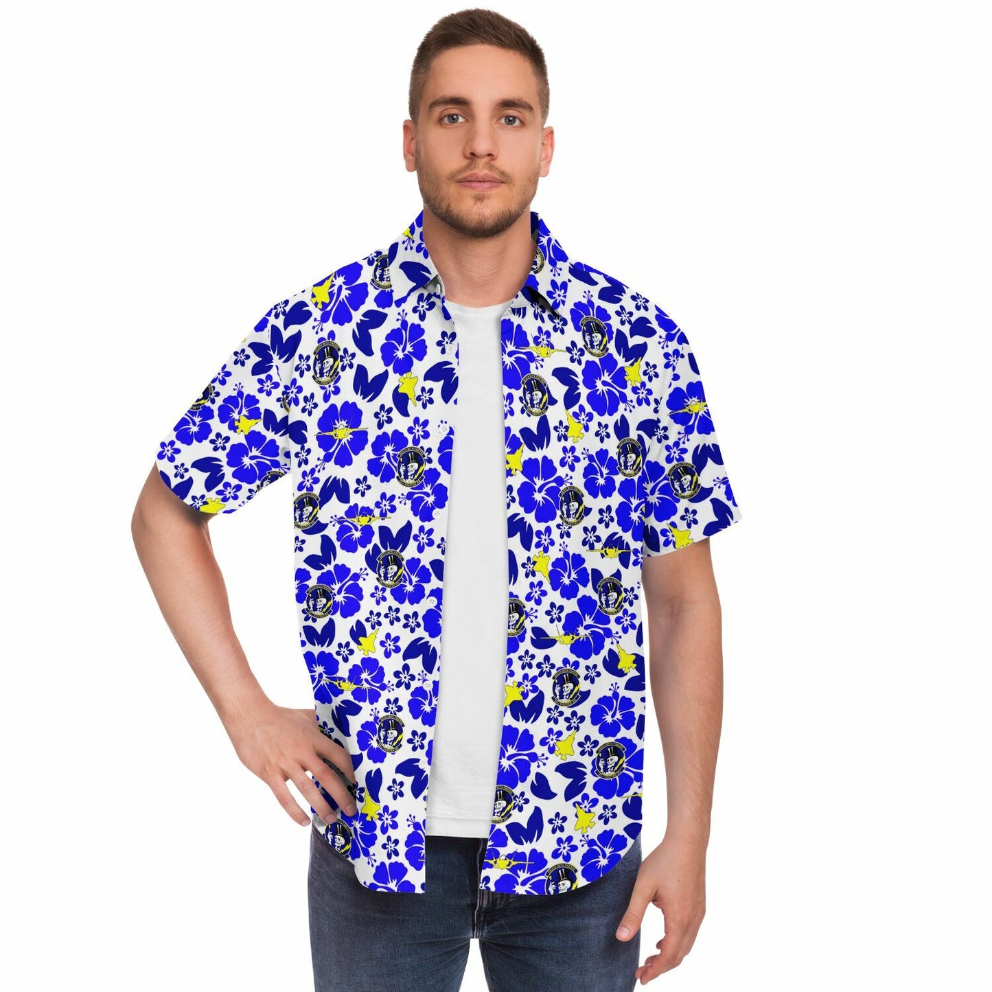95th FS Hawaiian Print Short Sleeve Button Down Shirt