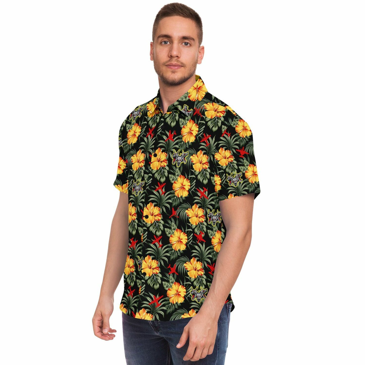 VX-30 TEST NO Order Short Sleeve Button Down Shirt - AOP
