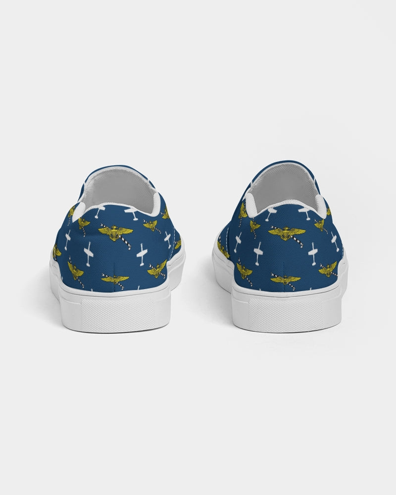 T-6A white and navy blue TAILHOOK Men's Slip-On Canvas Shoe