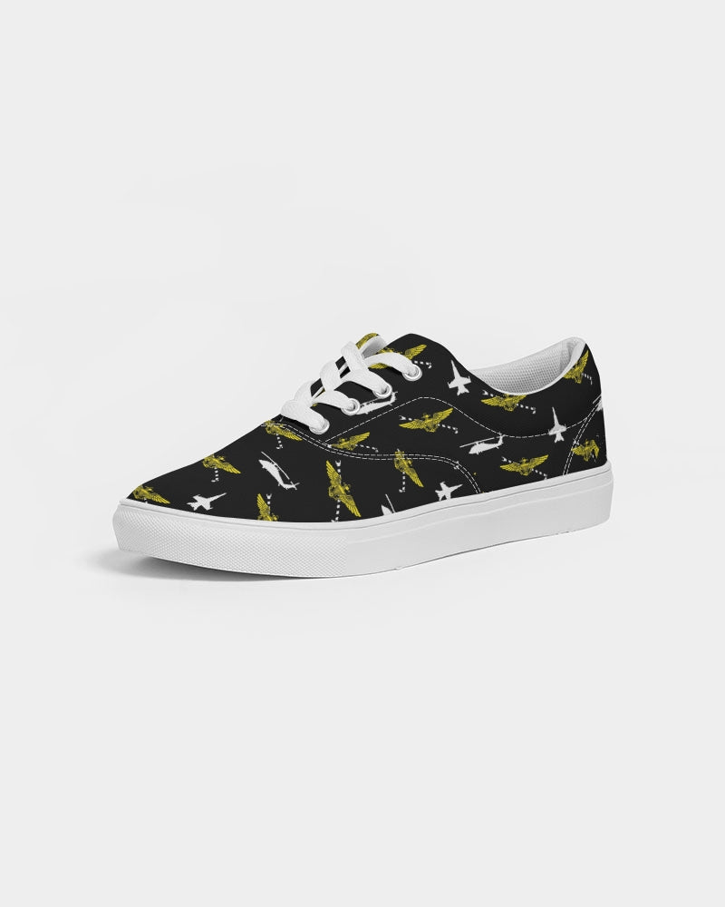 F-18D and MH-60S Pilot black Women's Lace Up Canvas Shoe