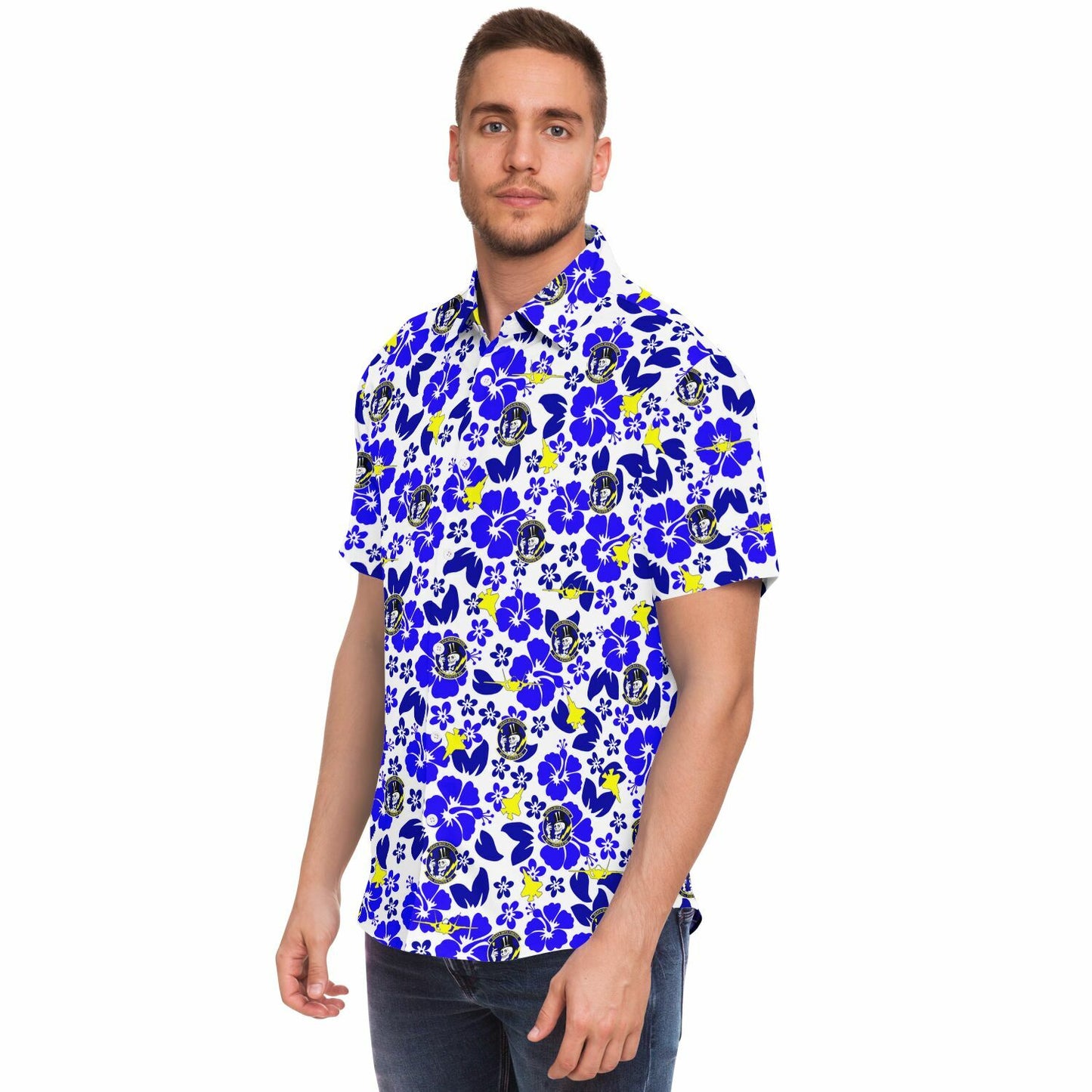 95th FS Hawaiian Print Short Sleeve Button Down Shirt