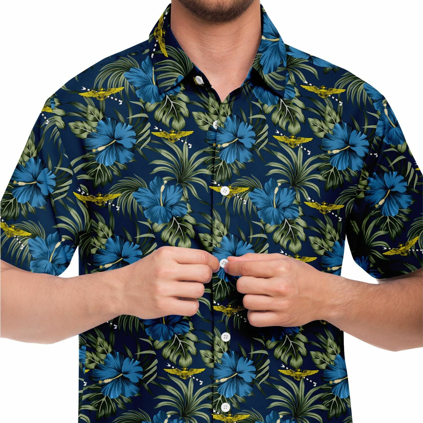 Tailhook 2024 PILOT Blue Flowers Hawaiian Short Sleeve Button Down Shirt