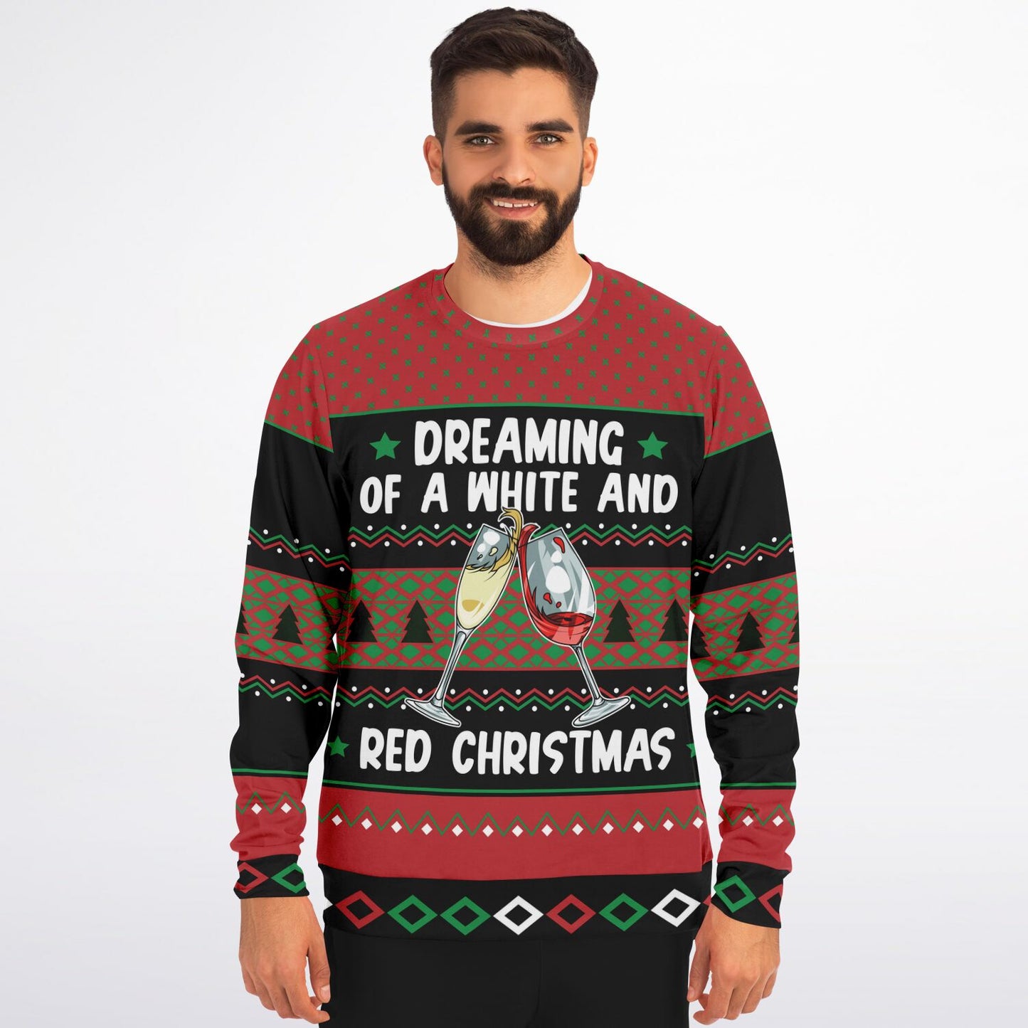 White and Red Christmas Ugly Christmas Sweatshirt