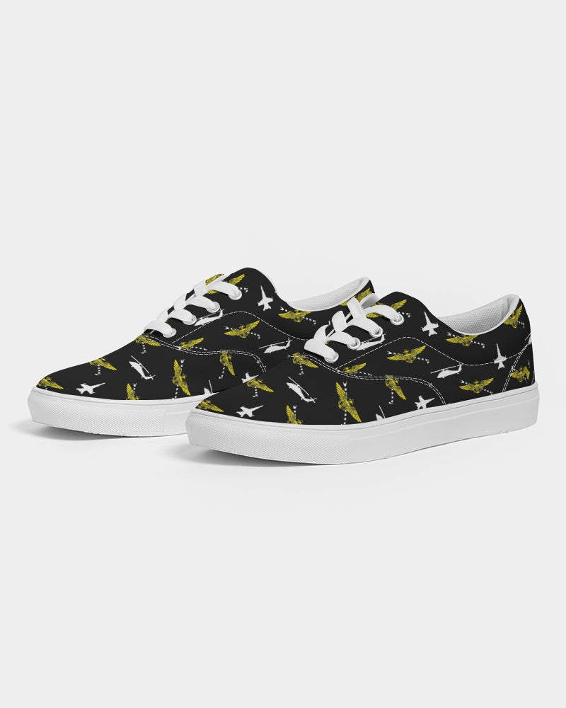 F-18D and MH-60S Pilot black Women's Lace Up Canvas Shoe