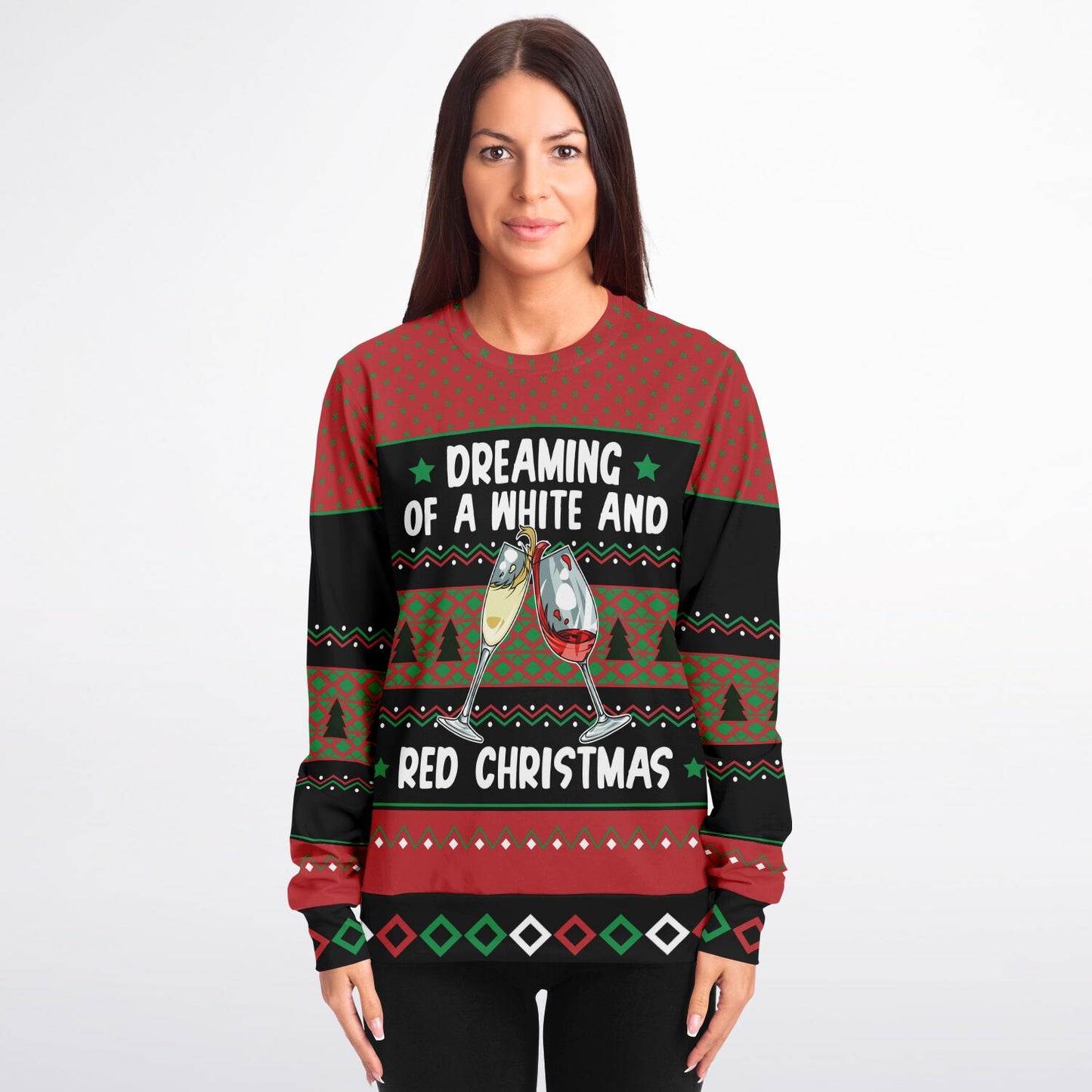 White and Red Christmas Ugly Christmas Sweatshirt