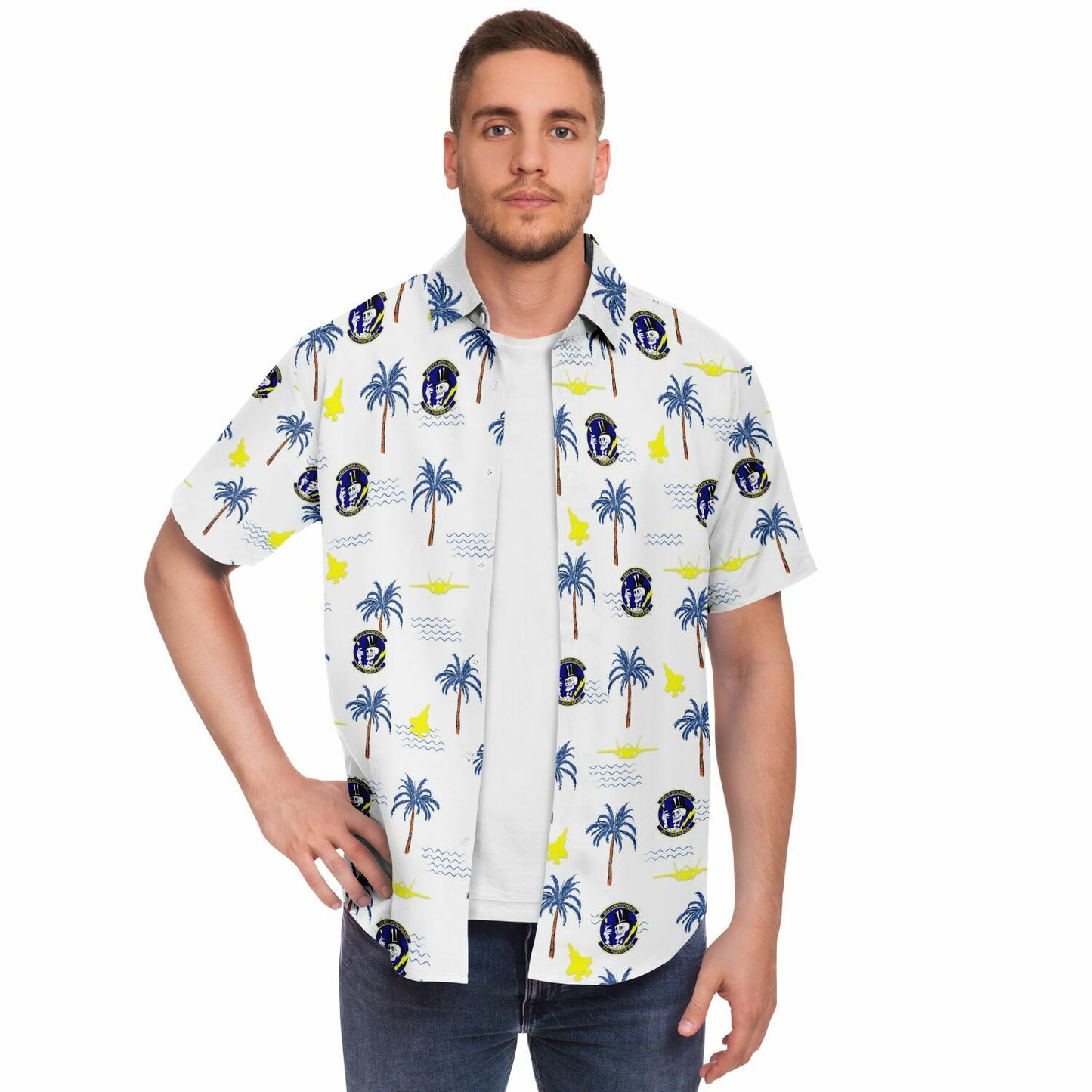96th FS no order sample Short Sleeve Button Down Shirt - AOP