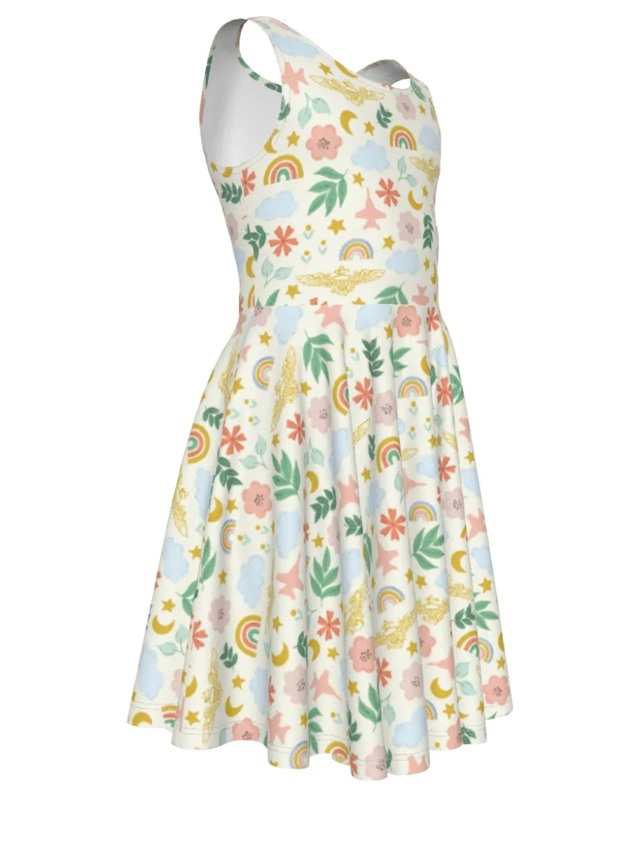 Girly Aviation Toddler/Girls Dress (Any Aircraft. Choose Wing Type)