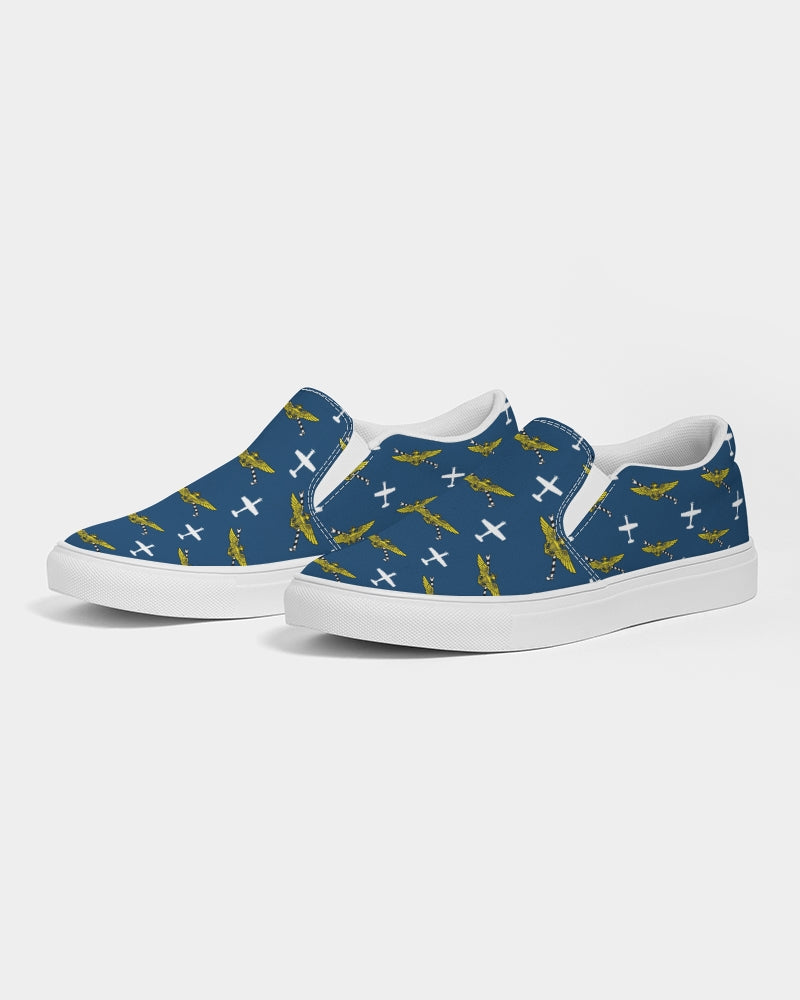 T-6A white and navy blue TAILHOOK Men's Slip-On Canvas Shoe