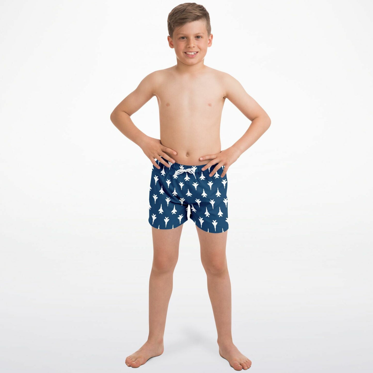 F-15C #64 and white Kids Swim Trunks - AOP