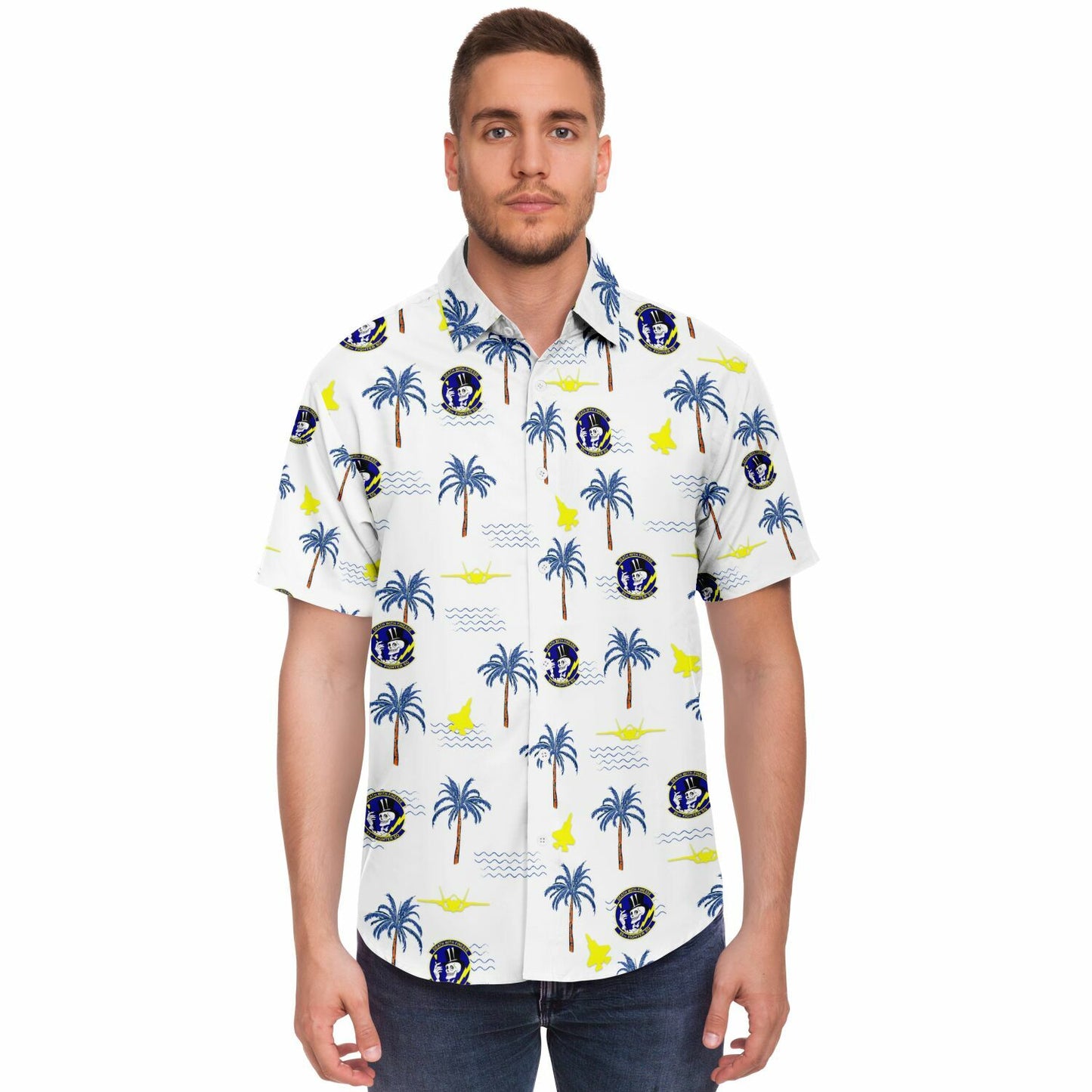 96th FS no order sample Short Sleeve Button Down Shirt - AOP
