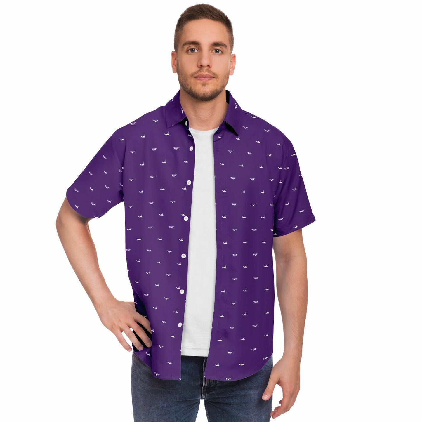 VMM-364 'Alternating Osprey' Purple Fox Mens Button Down Shirt
