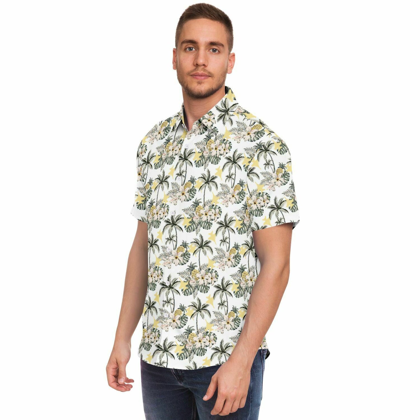Sidney Cross XL Growler classy Hawaiian Short Sleeve Button Down Shirt - AOP