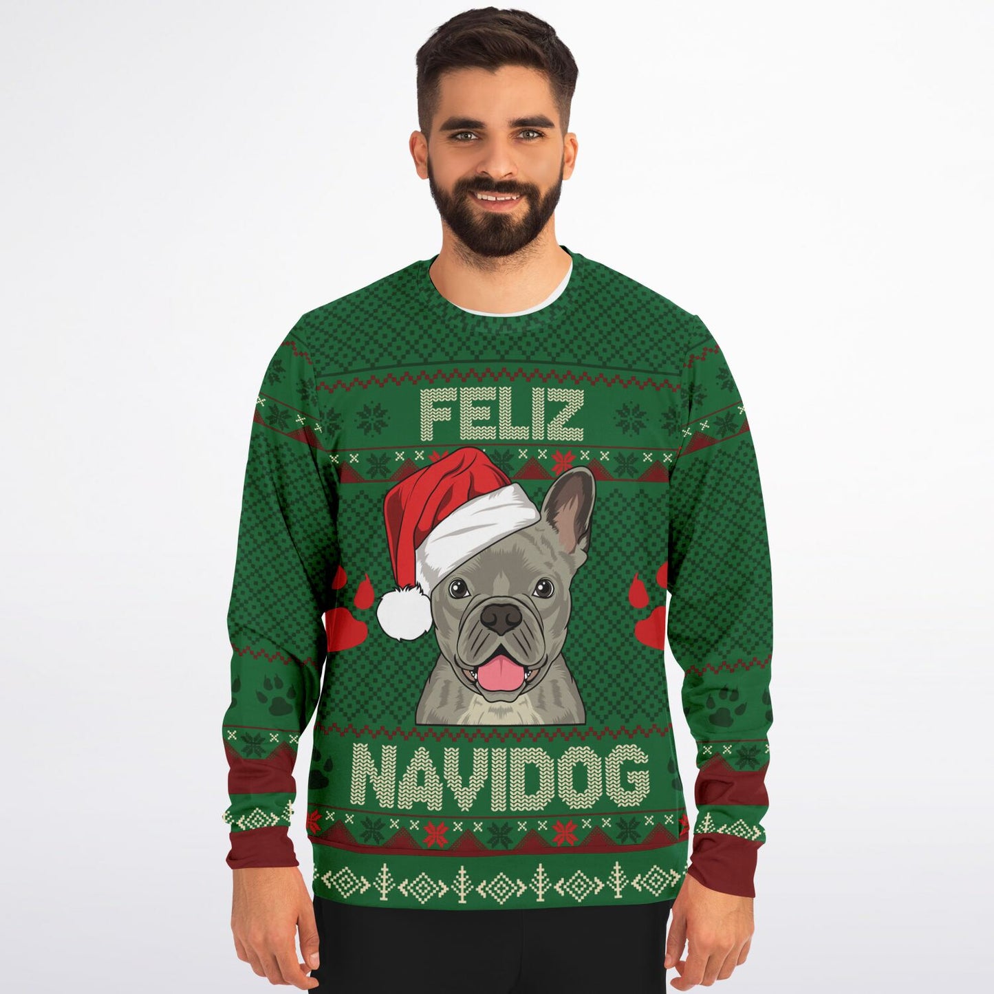 Feliz Navidog - French Bulldog Ugly Christmas Sweatshirt