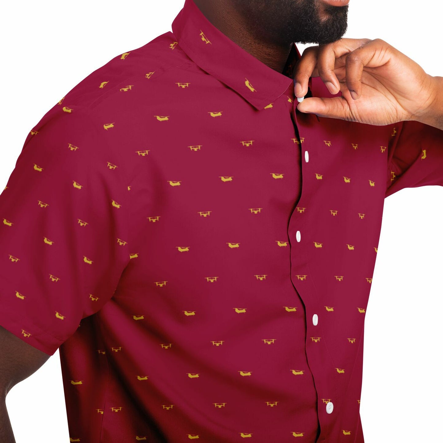 USMC Osprey AND CH-46 Short Sleeve Button Down Shirt - AOP