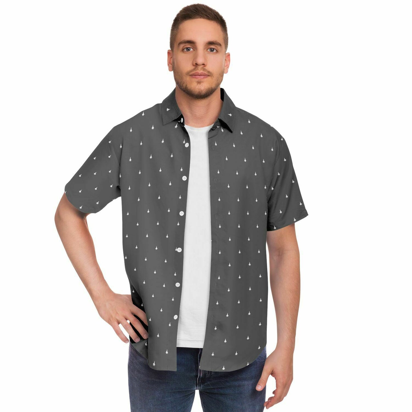 F-15C #3 and White Mens Short Sleeve Button Down Shirt - Director of Operations for Levy