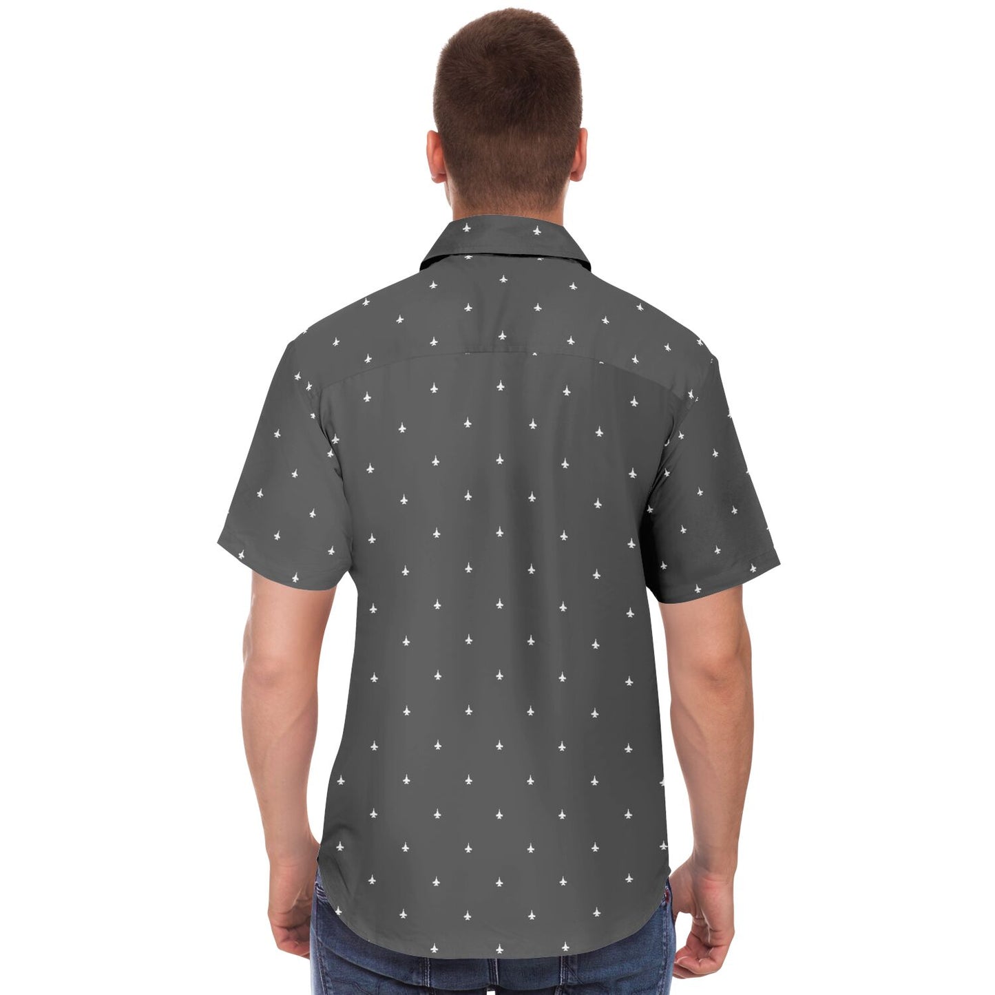 F-18 Super Hornet #3 grey and white jets Short Sleeve Button Down Shirt