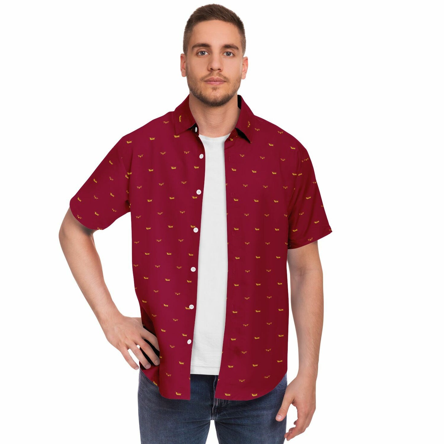 USMC Osprey AND CH-46 Short Sleeve Button Down Shirt - AOP