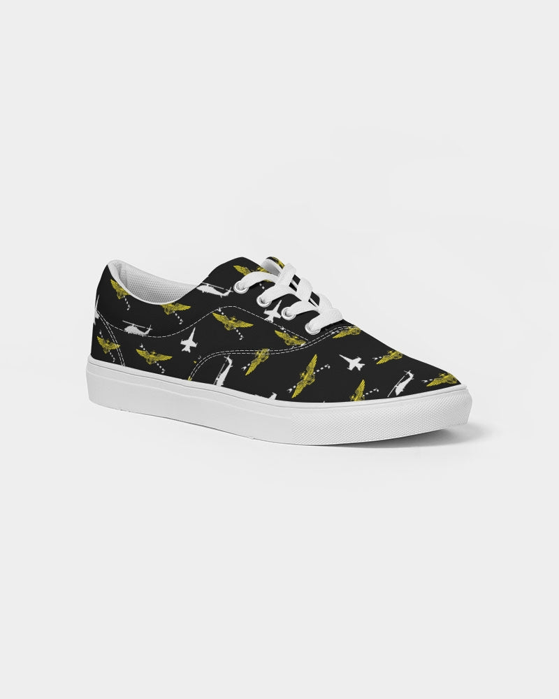 F-18D and MH-60S Pilot black Women's Lace Up Canvas Shoe