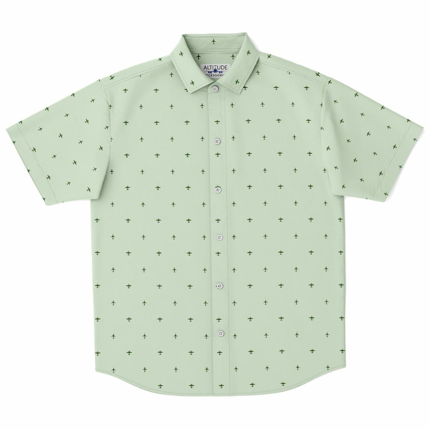 Cessna 402C and Airbus #21 and dark green Short Sleeve Button Down Shirt