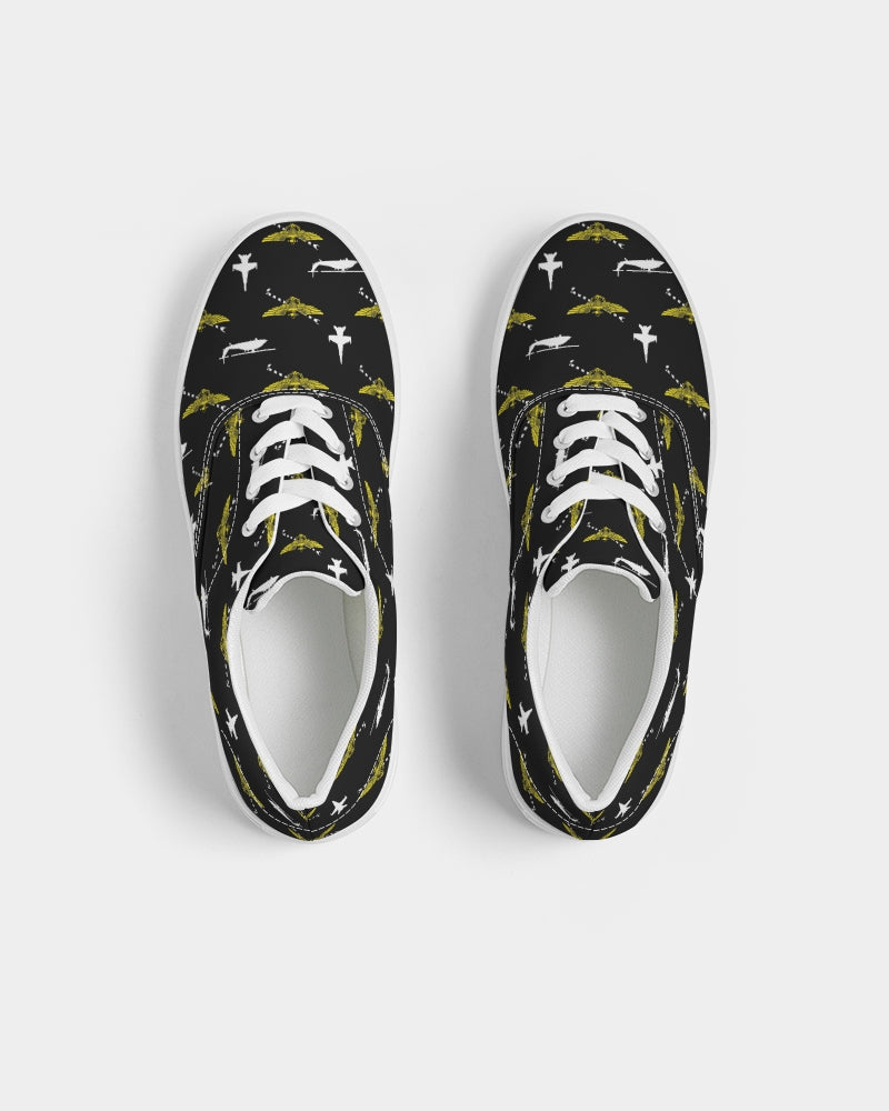 F-18D and MH-60S Pilot black Women's Lace Up Canvas Shoe