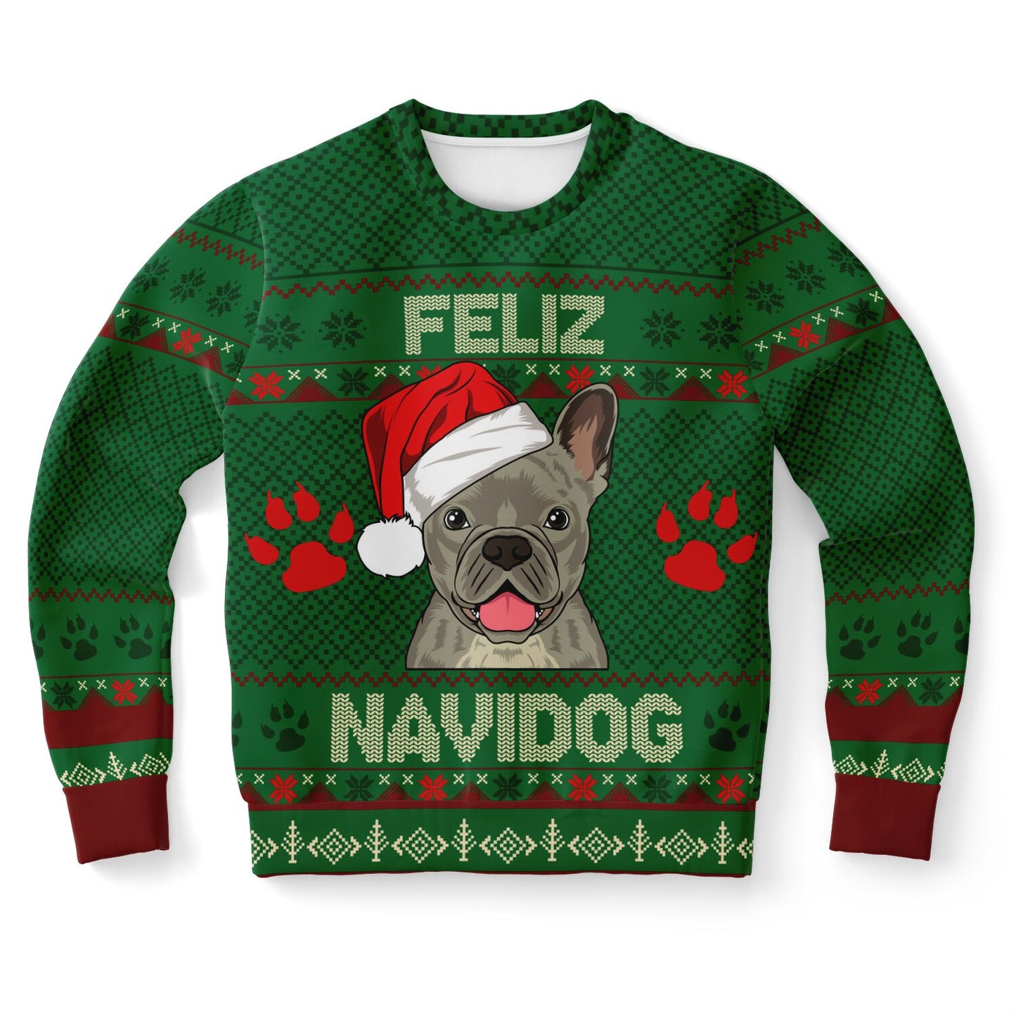 Feliz Navidog - French Bulldog Ugly Christmas Sweatshirt