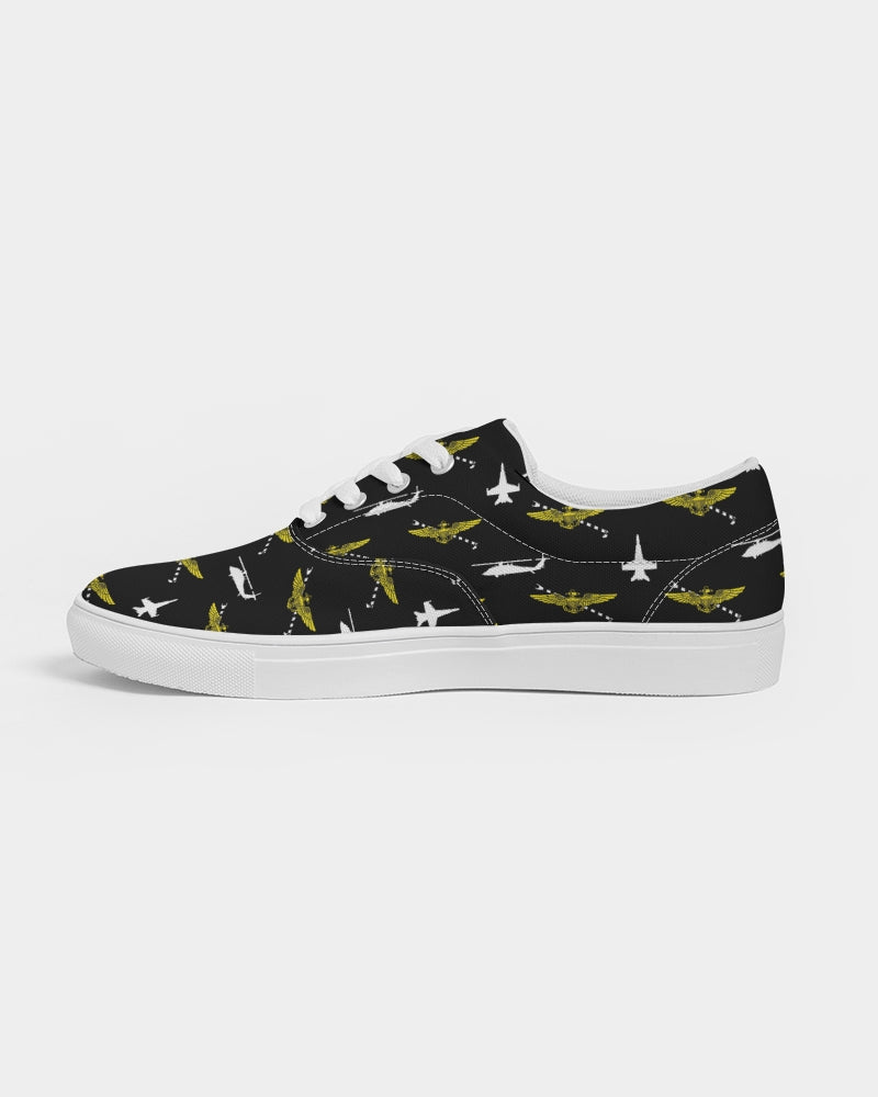 F-18D and MH-60S Pilot black Women's Lace Up Canvas Shoe