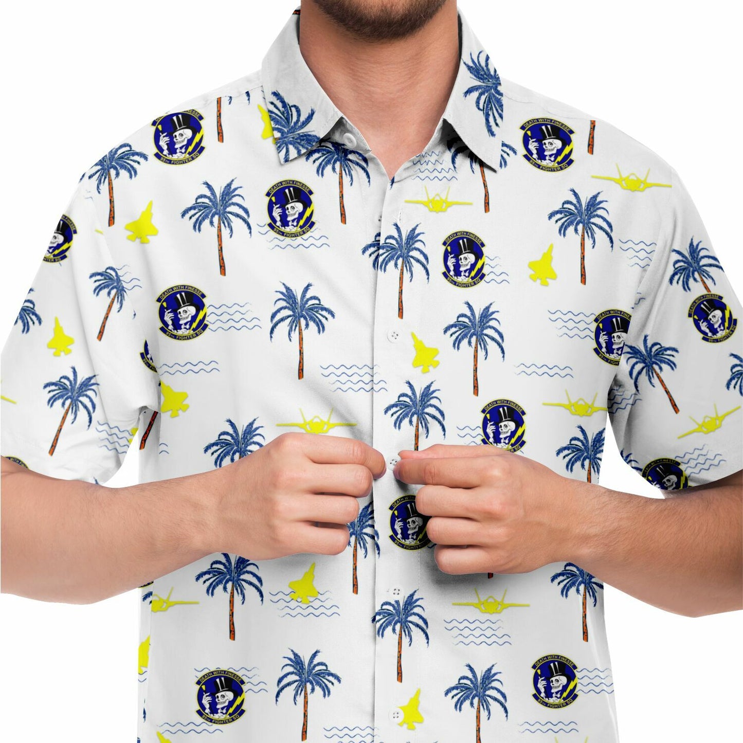 96th FS no order sample Short Sleeve Button Down Shirt - AOP