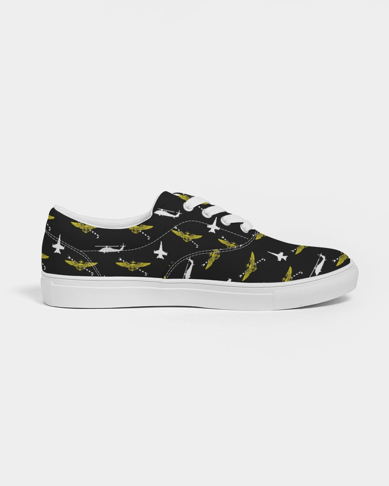 F-18D and MH-60S Pilot black Women's Lace Up Canvas Shoe