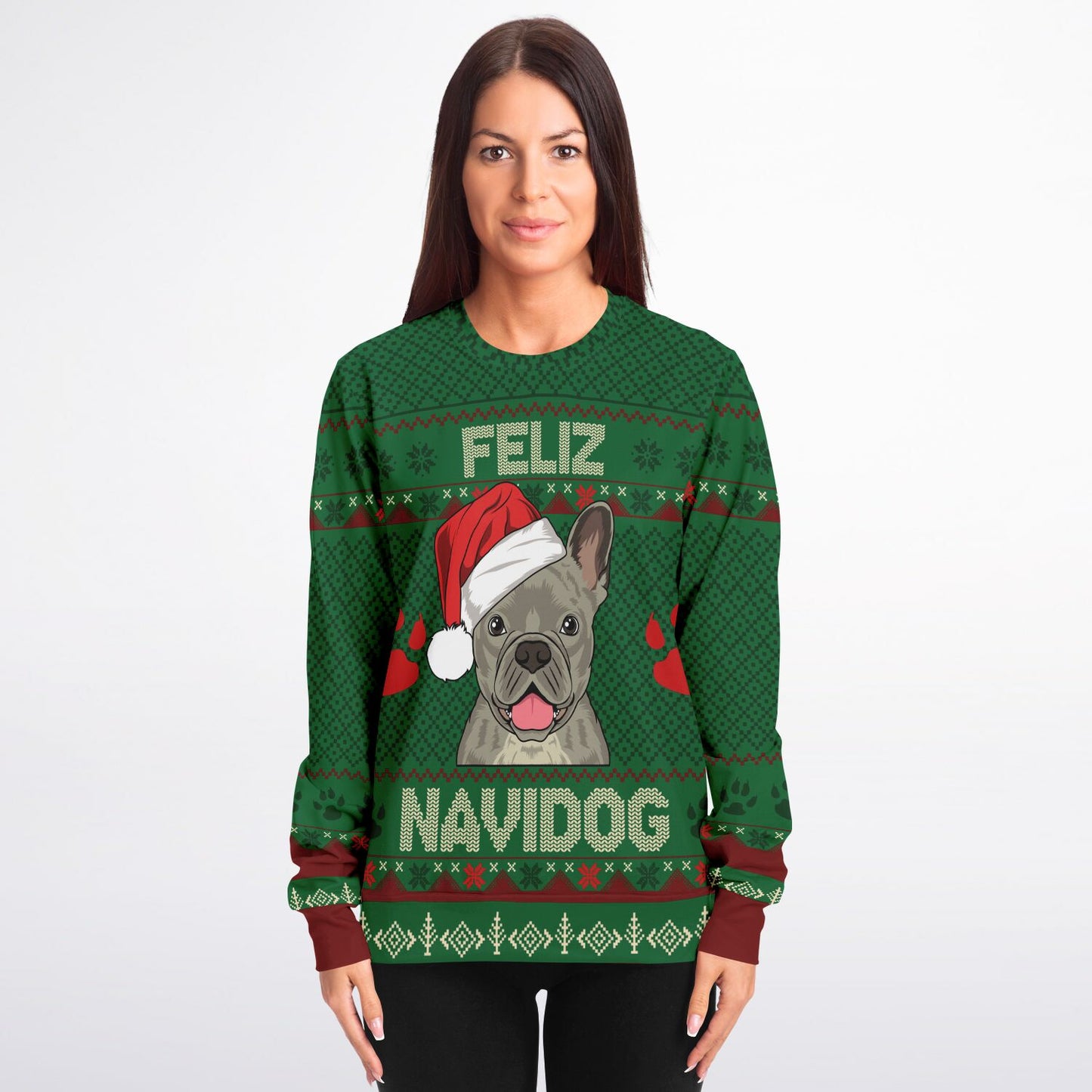 Feliz Navidog - French Bulldog Ugly Christmas Sweatshirt