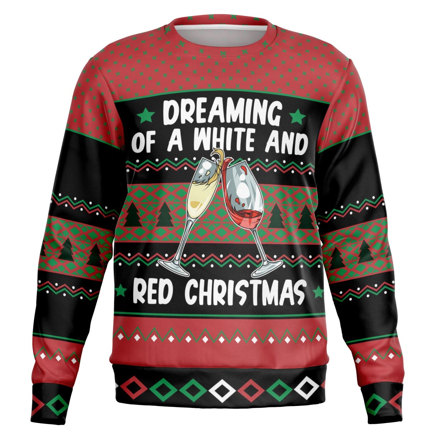 White and Red Christmas Ugly Christmas Sweatshirt