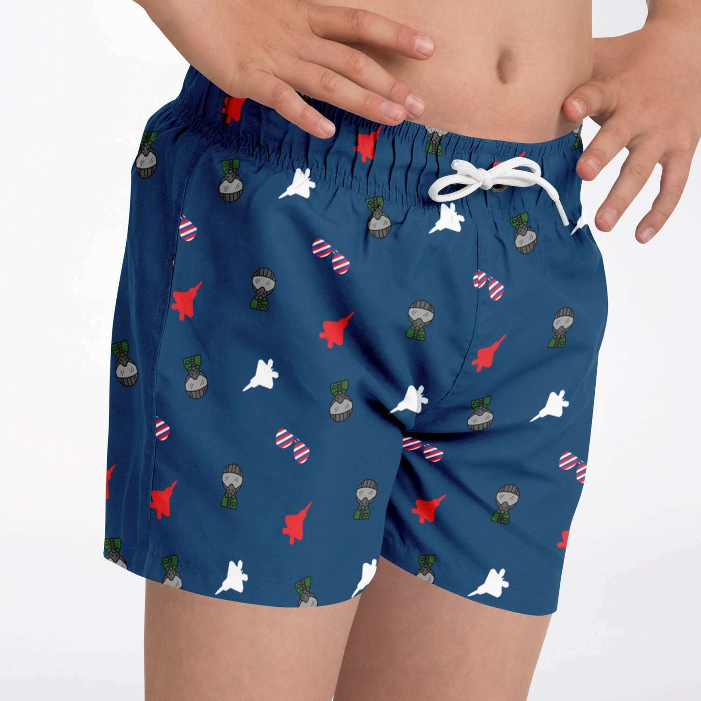 ANY Aircraft 'Lil Fighter in the USA' Boys Swim Trunks